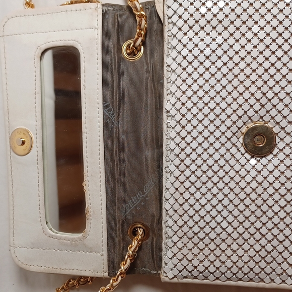Vintage Whiting & Davis 80's White Shoulder Bag - Picture 8 of 10